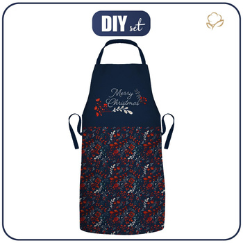 ŚWIĄTECZNY FARTUSZEK - FOLKOWY FLORAL wz. 4 / czerwony (FOLKOWY LAS)