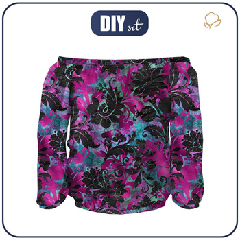 Bluzka hiszpanka (SOFIA) - FLORAL WZ. 9 - zestaw do uszycia XL