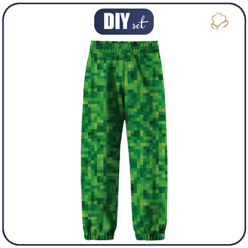 DZIECIĘCE SPODNIE Z SOFTSHELLU (YETI) - PIKSELE WZ. 2 / zielony