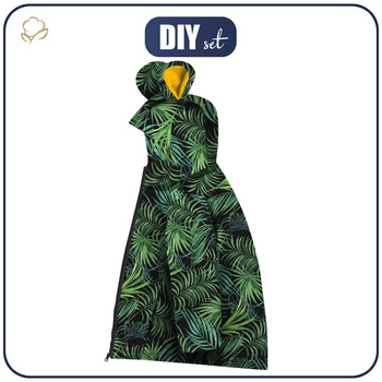 KURTKA DZIECIĘCA TEDDY (ZOE) - LIŚCIE PALMY wz. 4 / czarny - zestaw do uszycia