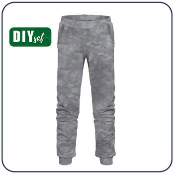 DZIECIĘCE SPODNIE DRESOWE (LYON) - KAMUFLAŻ wz. 2 (szary) - dzianina pętelkowa