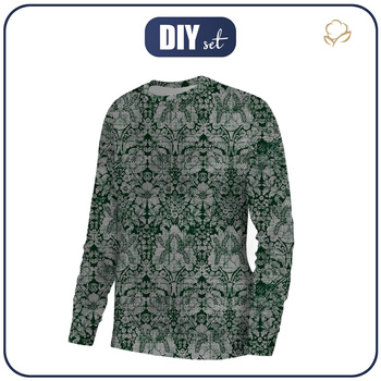 BLUZA DAMSKA (HANA) BASIC - MAGICZNE DAMASCO wz. 1 (MAGICZNA SZKOŁA) / szary - zestaw do uszycia