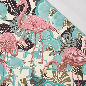 FLAMINGI I MONSTERY - single jersey z elastanem