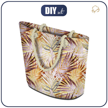 TORBA SHOPPER - LIŚCIE PALMY wz. 2 (złoty) - zestaw do uszycia