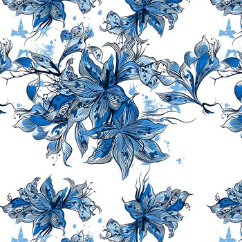 KWIAT WANILII (CLASSIC BLUE) - single jersey z elastanem