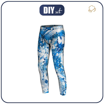 THERMO LEGGINSY CHŁOPIĘCE (HUGO) - BLUE SPLATTER - zestaw do uszycia