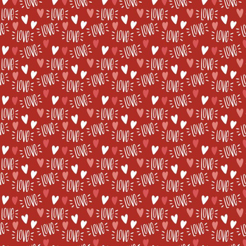 LOVE WZ. 2 / CZERWONY (ZAKOCHANE PTAKI) - single jersey z elastanem