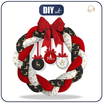 WIANEK ŚWIĄTECZNY - XMAS / jelenie i choinki - zestaw do uszycia