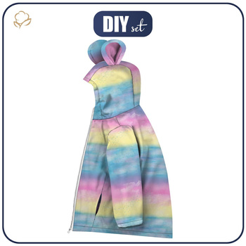 KURTKA DZIECIĘCA TEDDY (ZOE) - TĘCZOWY OCEAN wz. 1 - zestaw do uszycia