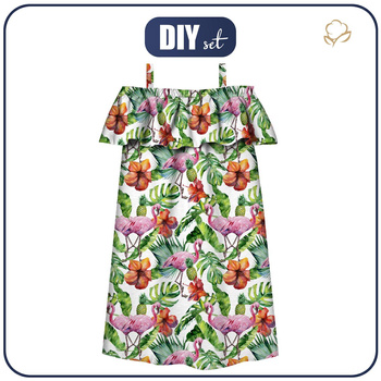 Sukienka hiszpanka (LILI) - TROPIKALNA PRZYRODA - zestaw do uszycia