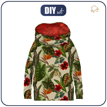 BLUZA DAMSKA (FURIA) NIETOPERZ Z KOMINEM - RAJSKIE ROŚLINY - zestaw do uszycia