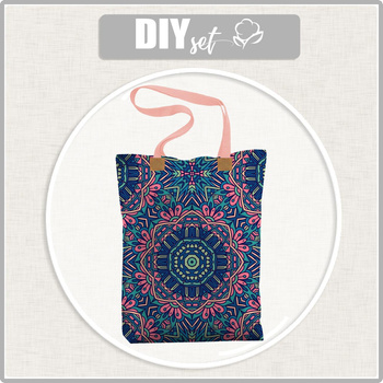 SHOPPERKA - KOLOROWA MANDALA wz. 4 - tkanina wodoodporna - zestaw do uszycia