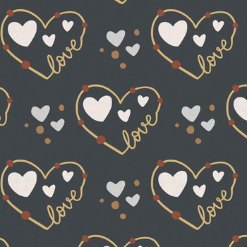 SERCE LOVE (KONTUR) / grafitowy (TĘCZE I SERCA) - single jersey z elastanem