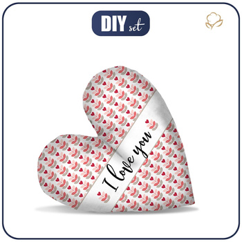 PODUSZKA DEKORACYJNA SERCE - I love you / tulipany