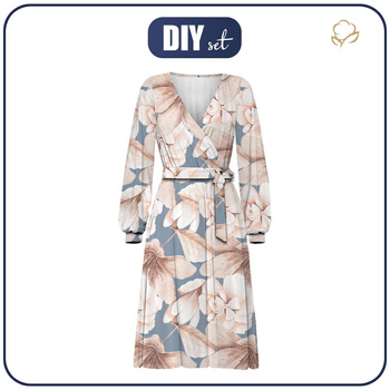 SUKIENKA KOPERTOWA (BIANCA) - RETRO FLOWERS WZ. 2 - zestaw do uszycia XXL