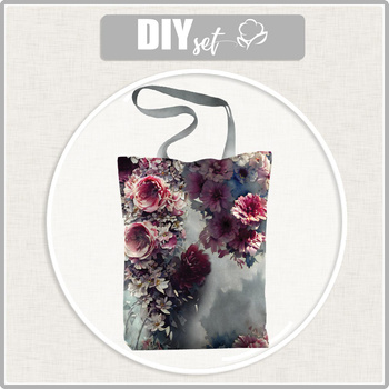 SHOPPERKA - VINTAGE FLOWERS wz. 5 - tkanina wodoodporna - zestaw do uszycia