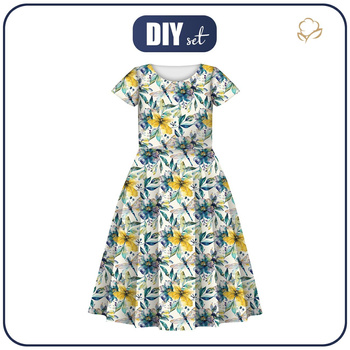 Dziecięca sukienka “Mia” (98/104) - Butterfly & Flowers wz.8 - zestaw do uszycia