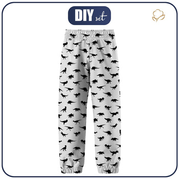 DZIECIĘCE SPODNIE Z SOFTSHELLU (YETI) - DINO CZARNE