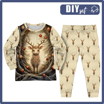 PIŻAMA DZIECIĘCA " MIKI" - VINTAGE CHRISTMAS REINDEER WZ. 1 - zestaw do uszycia