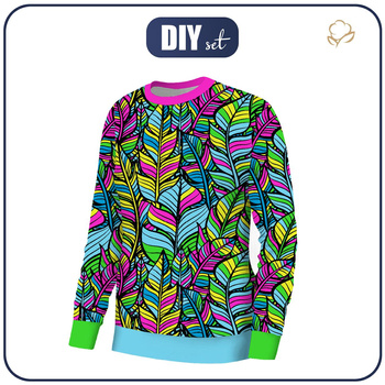 BLUZA DAMSKA (HANA) BASIC - NEONOWE LIŚCIE - zestaw do uszycia