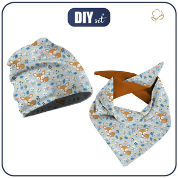 DZIECIĘCA CZAPKA I CHUSTA (CLASSIC) - SARENKI NA ŁĄCE WZ. 2 - zestaw do uszycia