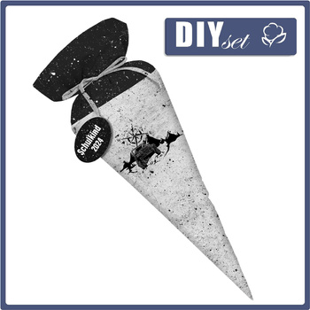 Rożek na słodycze TYTA - JEEP / beton - zestaw do uszycia