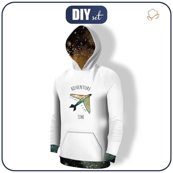 MĘSKA BLUZA Z KAPTUREM (COLORADO) - ADVENTURE TIME / galaktyczna podróż - zestaw do uszycia XXXL