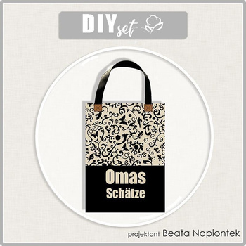 SHOPPERKA - OMAS SCHÄTZE - tkanina wodoodporna - zestaw do uszycia
