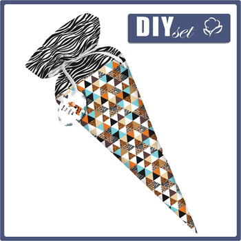 Rożek na słodycze TYTA - TRÓJKĄTY / CĘTKI - zestaw do uszycia