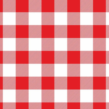 KRATA VICHY CZERWONA / biała - single jersey z elastanem TE210