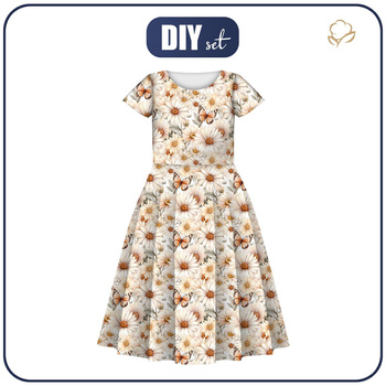 Dziecięca sukienka “Mia” (86/92) - Butterfly & Flowers wz.4 - zestaw do uszycia