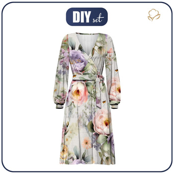 SUKIENKA KOPERTOWA (BIANCA) - VINTAGE FLOWERS - zestaw do uszycia XL