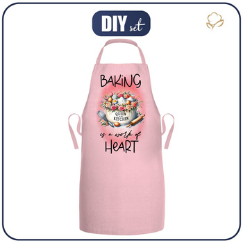 FARTUSZEK - BAKING HEART - zestaw do uszycia- tkanina wodoodporna