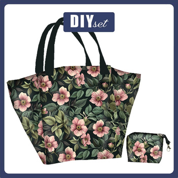 Torba XL z saszetką 2 w 1 - FLOWERS wz.19 - zestaw do uszycia