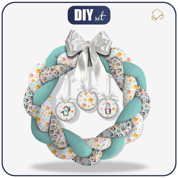 WIANEK ŚWIĄTECZNY - PINGWINY MIX WZ. 2 (ŚWIĄTECZNE PINGWINY) - zestaw do uszycia