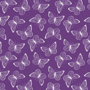 MOTYLE / kontur (PURPUROWE MOTYLE) - single jersey z elastanem