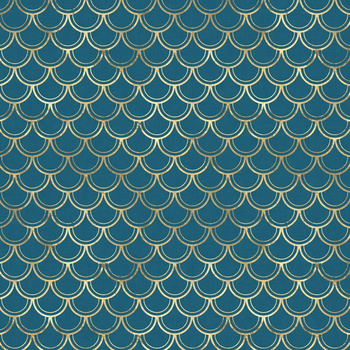 ZŁOTE ŁUSKI wz. 2 (ZŁOTY OCEAN) / morski - single jersey z elastanem