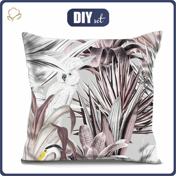 PODUSZKA 45X45 - LUXE TROPICAL wz. 2 - tkanina bawełniana - zestaw do uszycia