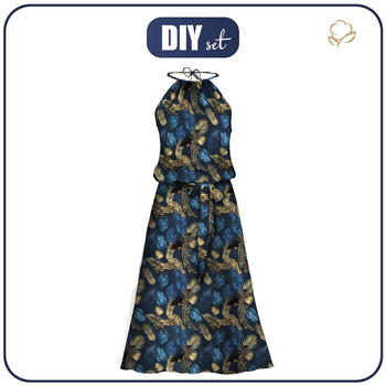 SUKIENKA "DALIA" MAXI - GOLD LEOPARD - zestaw do uszycia 