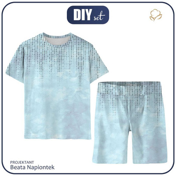 PIŻAMA DZIECIĘCA "ADA" -  KOD BINARNY / kamuflaż wz. 2 - Bambus Single Jersey z elastanem (146/152)