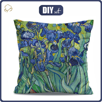 POLŠTÁŘ 45x45 - IRISES (Vincent van Gogh) - voděodolná tkanina - přední + zadní strana