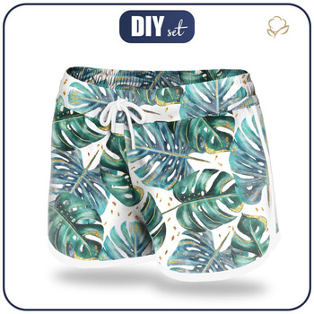 Dámské koupací šortky - MONSTERA vz. 4 / bílý