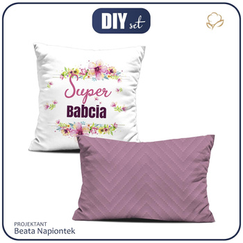 OZDOBNÉ POLŠTÁŘE - SUPER BABCIA / růžový
