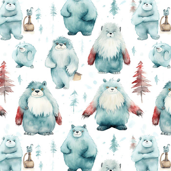HAPPY YETI VZ. 1 - teplákovina počesaná s elastanem ITY