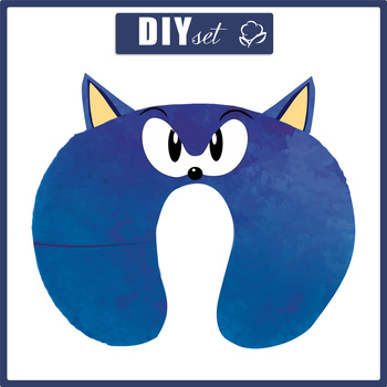 POLŠTÁŘ NA KRK - BLUE HEDGEHOG - sada šiti