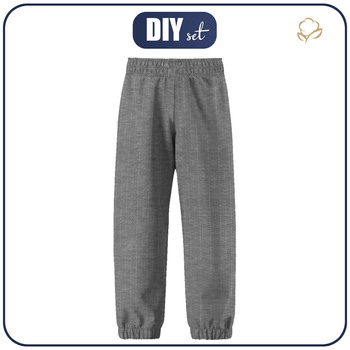 SOFTSHELLOVÉ DĚTSKÉ KALHOTY (YETI) - RYBÍ KOST / NOČNÍ VOLÁNÍ / šedá