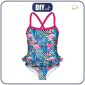 Dívčí plavky - TROPIKALNE FLAMINGI  98-104