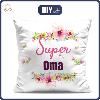 POLŠTÁŘ 45x45 - SUPER OMA - Potahový velur - přední + zadní strana