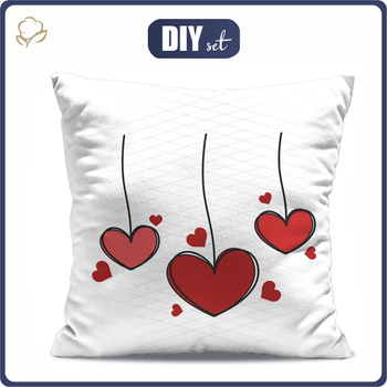 POLŠTÁŘ 45x45 - VALENTÝNSKÉ SRDCE (HAPPY VALENTINE’S DAY) - Bavlněná tkanina - přední + zadní strana