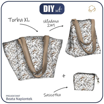 Taška XL s sáčkem 2 v 1 - JEZDECTVÍ (HOBBY A POVOLÁNÍ) / bílý